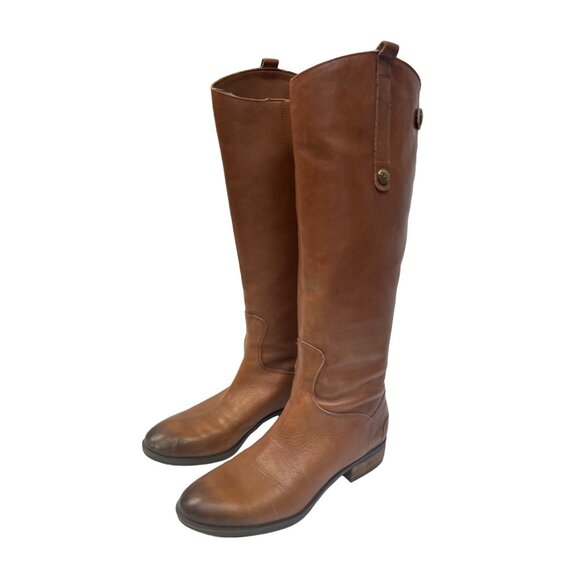Sam Edelman Penny Whiskey Leather Tall Riding Boots - Picture 2 of 16